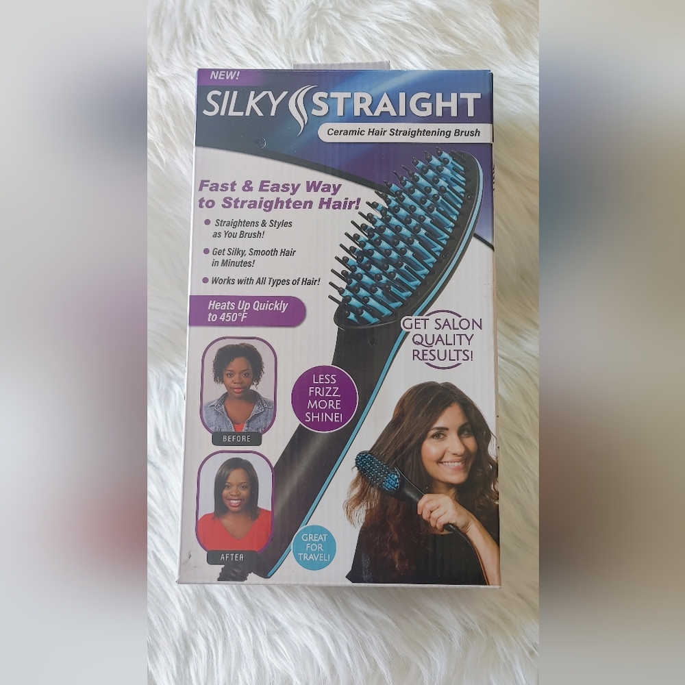 Silky Straight Ceramic Hair Straightening Brush